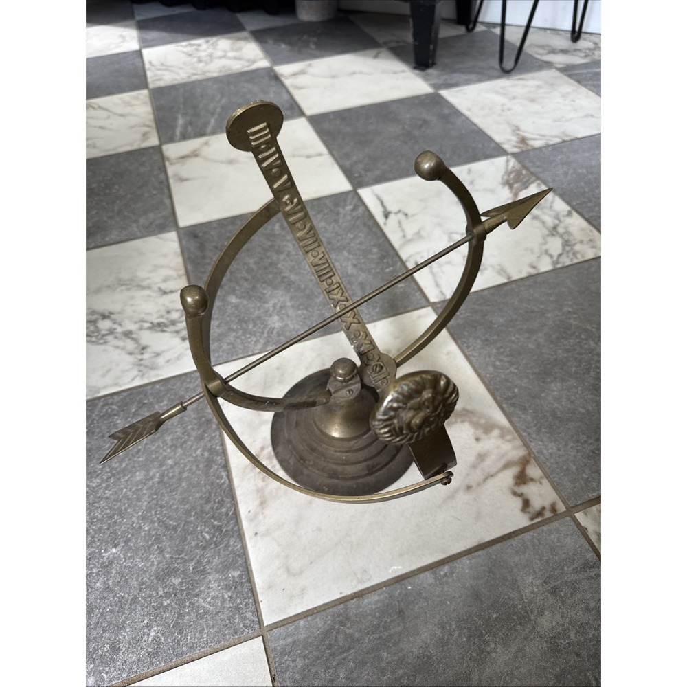 18-Inch Armillary Sundial Classic Garden Timepiece Roman Numerals Antique Brass